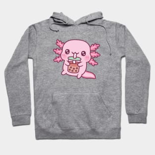 Cute Axolotl Drinking Boba Tea Hoodie